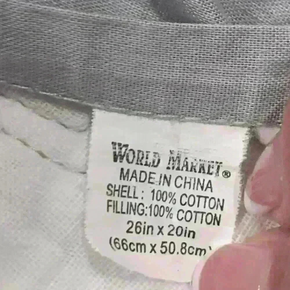 2 World Market Cranberry/Gray Matelassé" Standard Shams - Picture 4 of 4